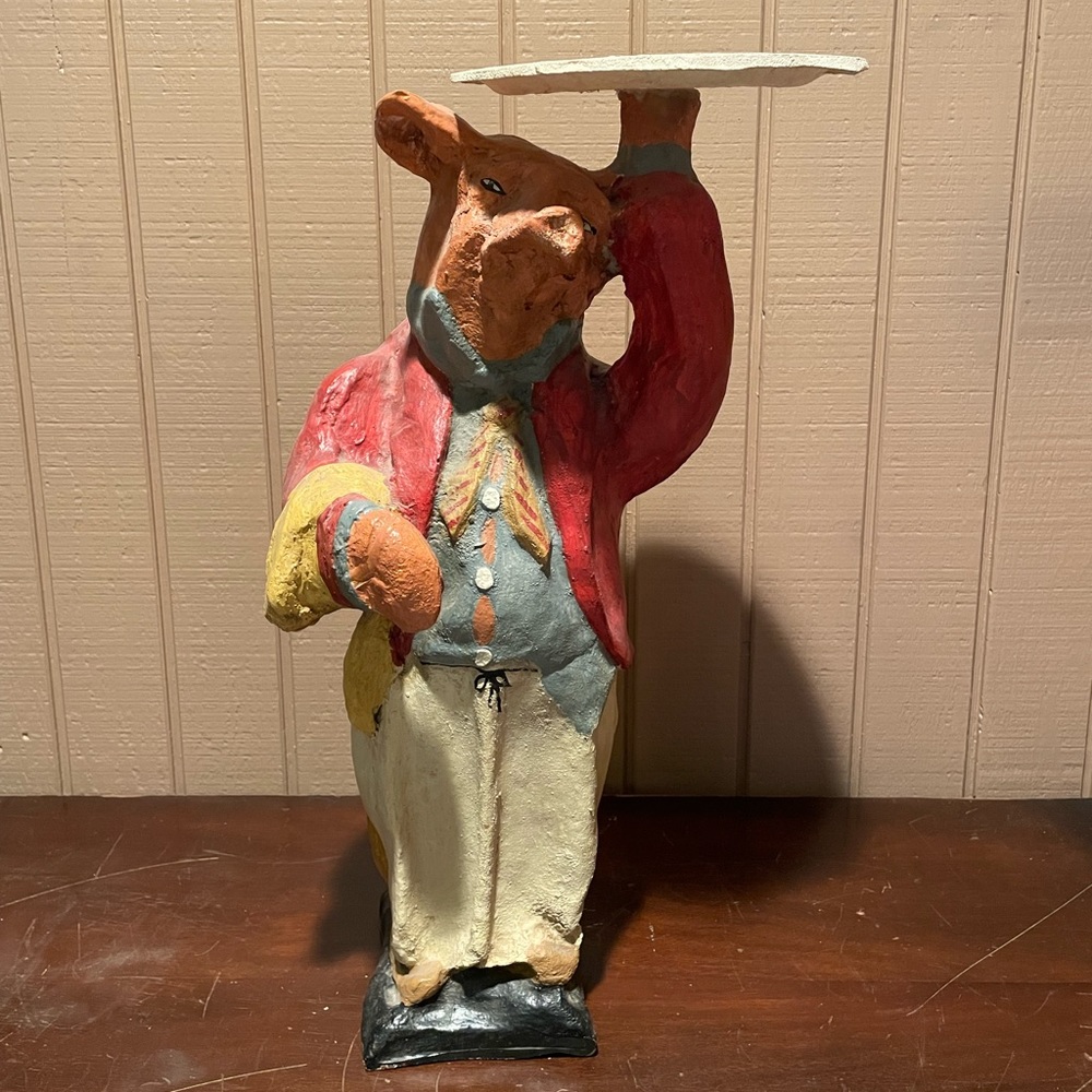 Decorative Plaster Pig Waiter